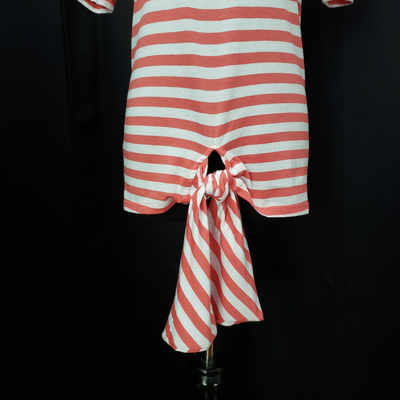 Michael Kors peach striped shirt with front tie - Picture 3 of 8